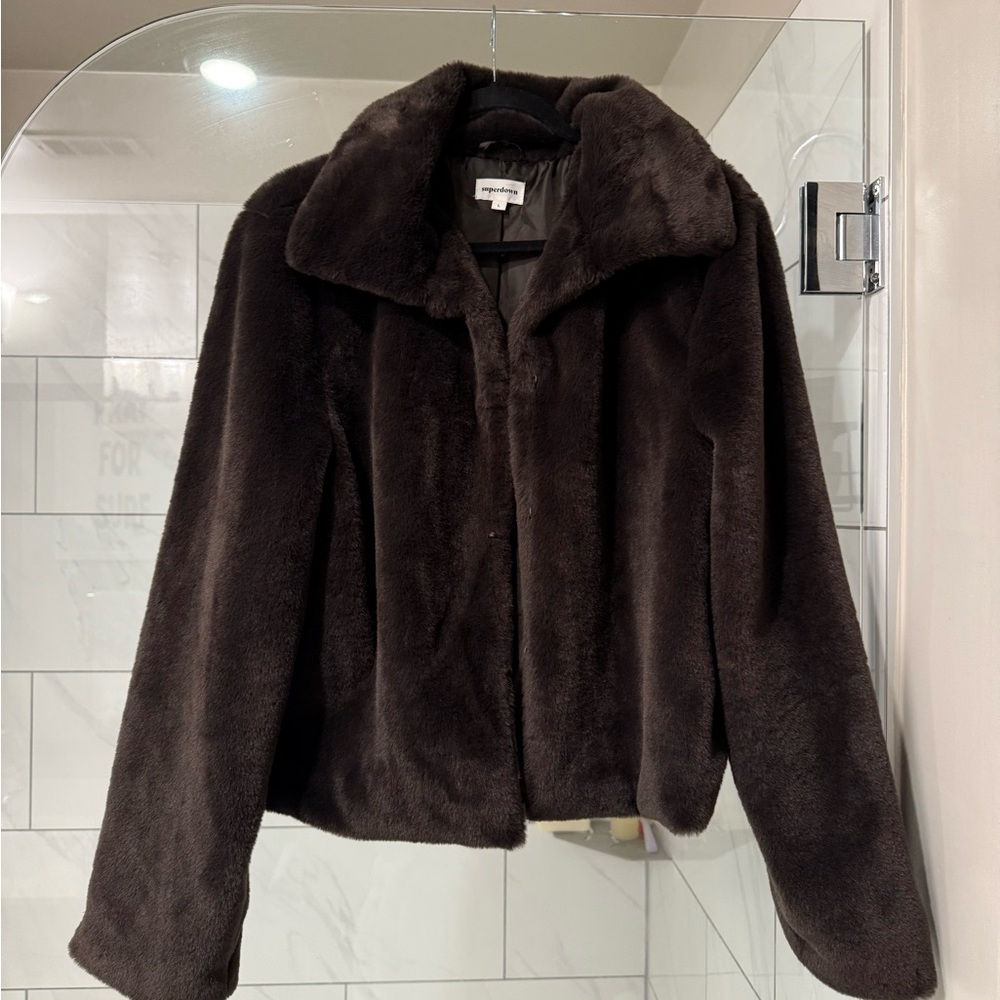 Women's Faux Fur Jacket - Chocolate